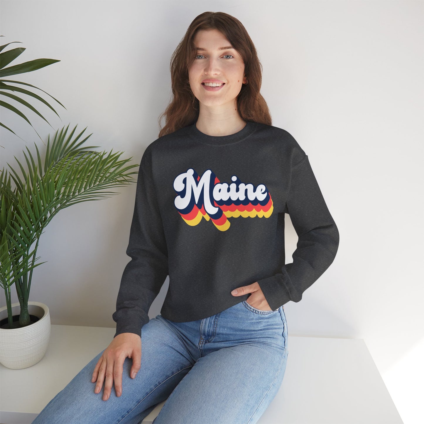 Retro Maine Crewneck Sweatshirt