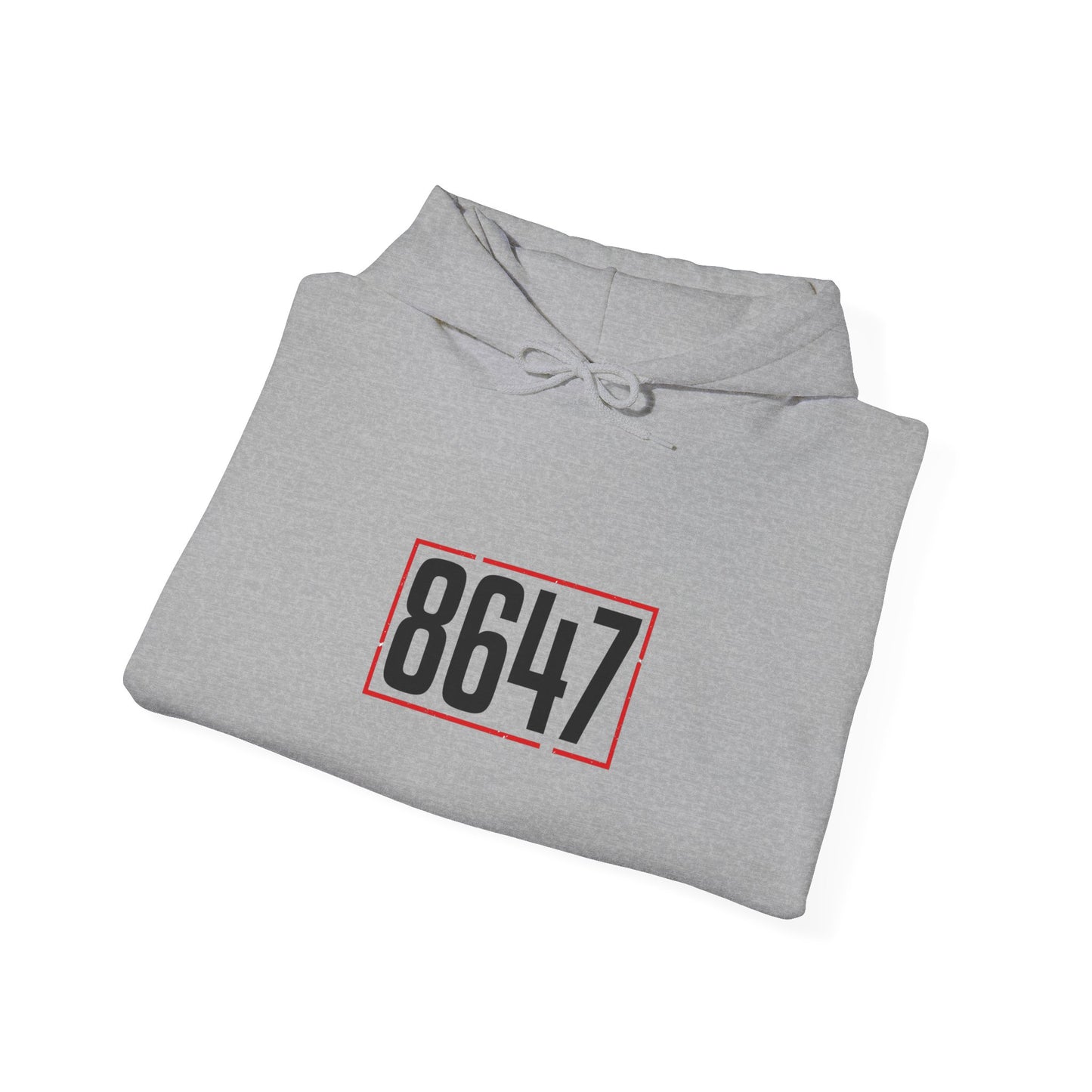 8647 Political Typography Hoodie | Stencil, Distressed Civic Expression