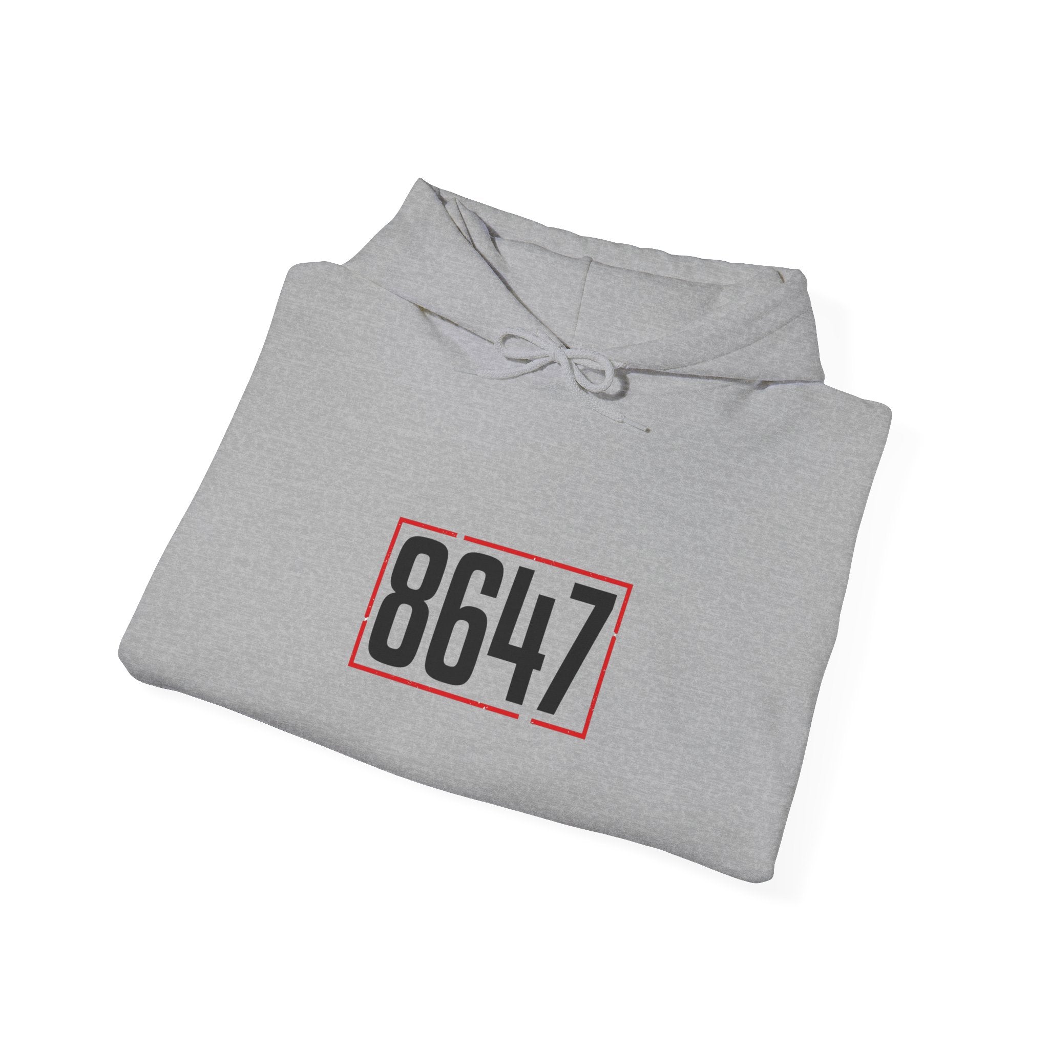 8647 Political Typography Hoodie | Stencil, Distressed Civic Expression