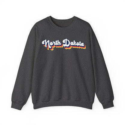 Retro North Dakota Crewneck Sweatshirt