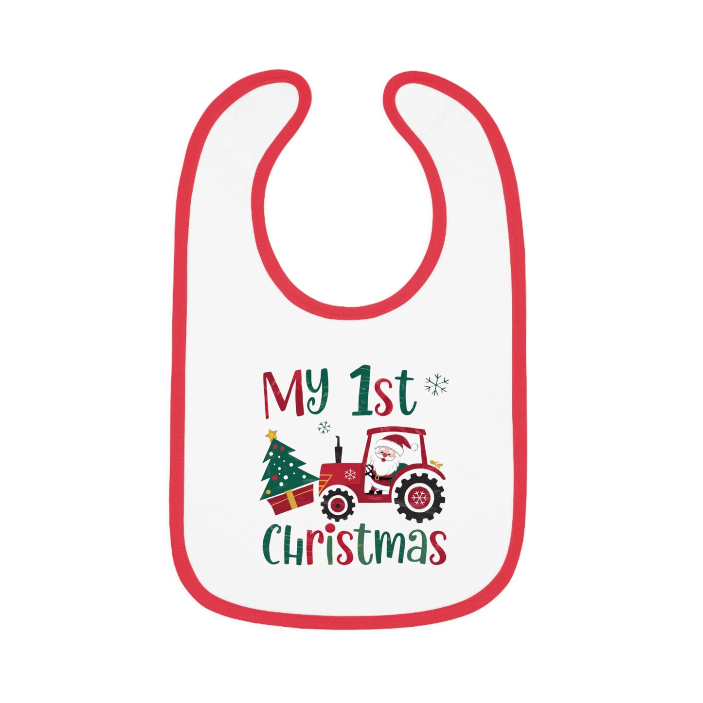 1st Christmas Baby Contrast Trim Jersey Bib