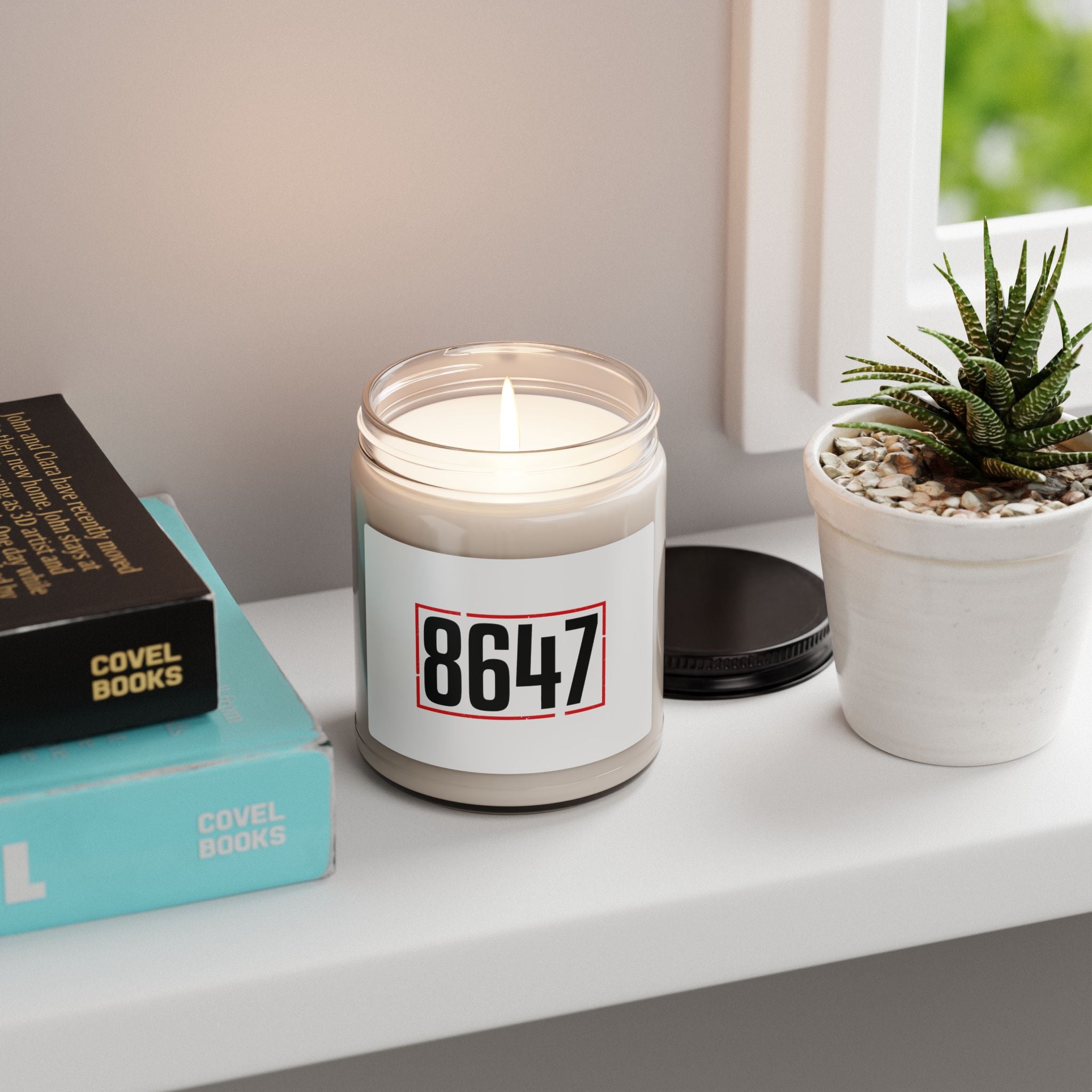 8647 Stencil Candle | Scented Soy Candle, Political Typography