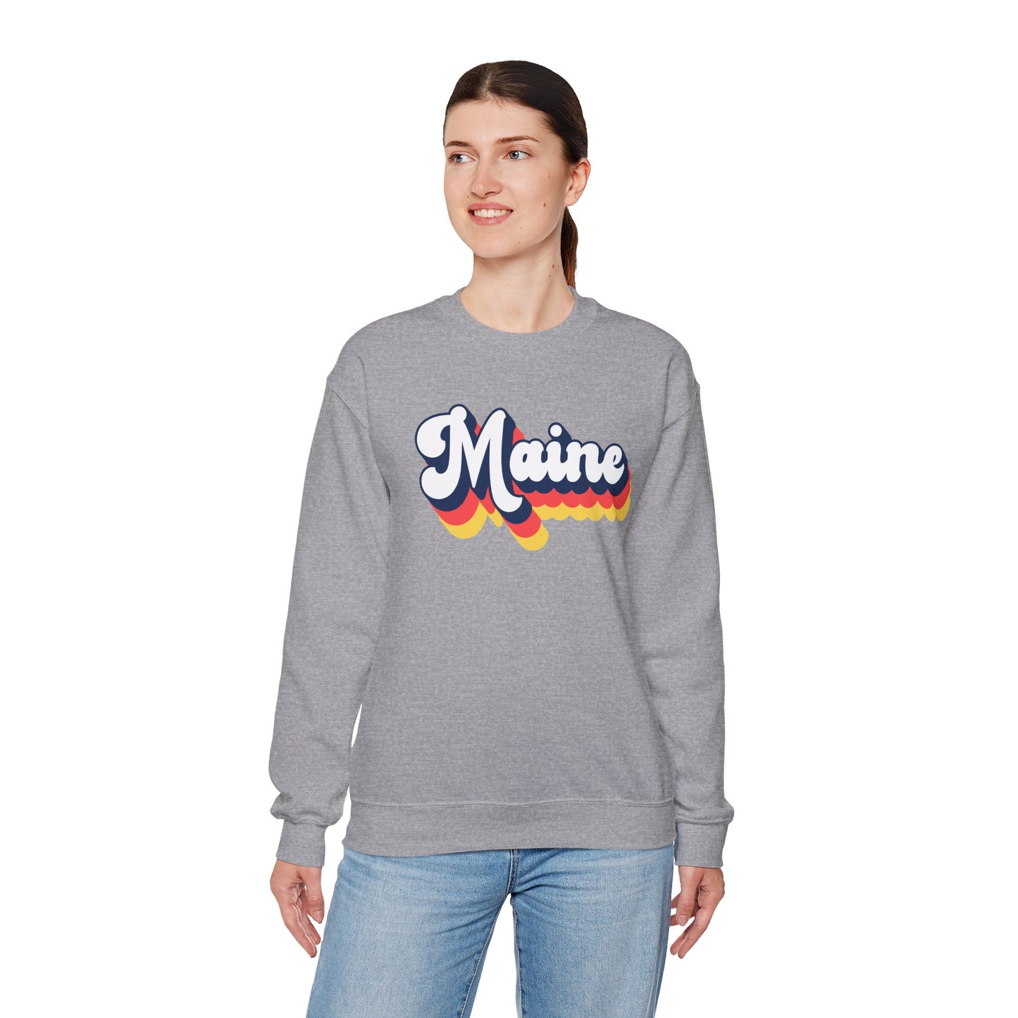 Retro Maine Crewneck Sweatshirt