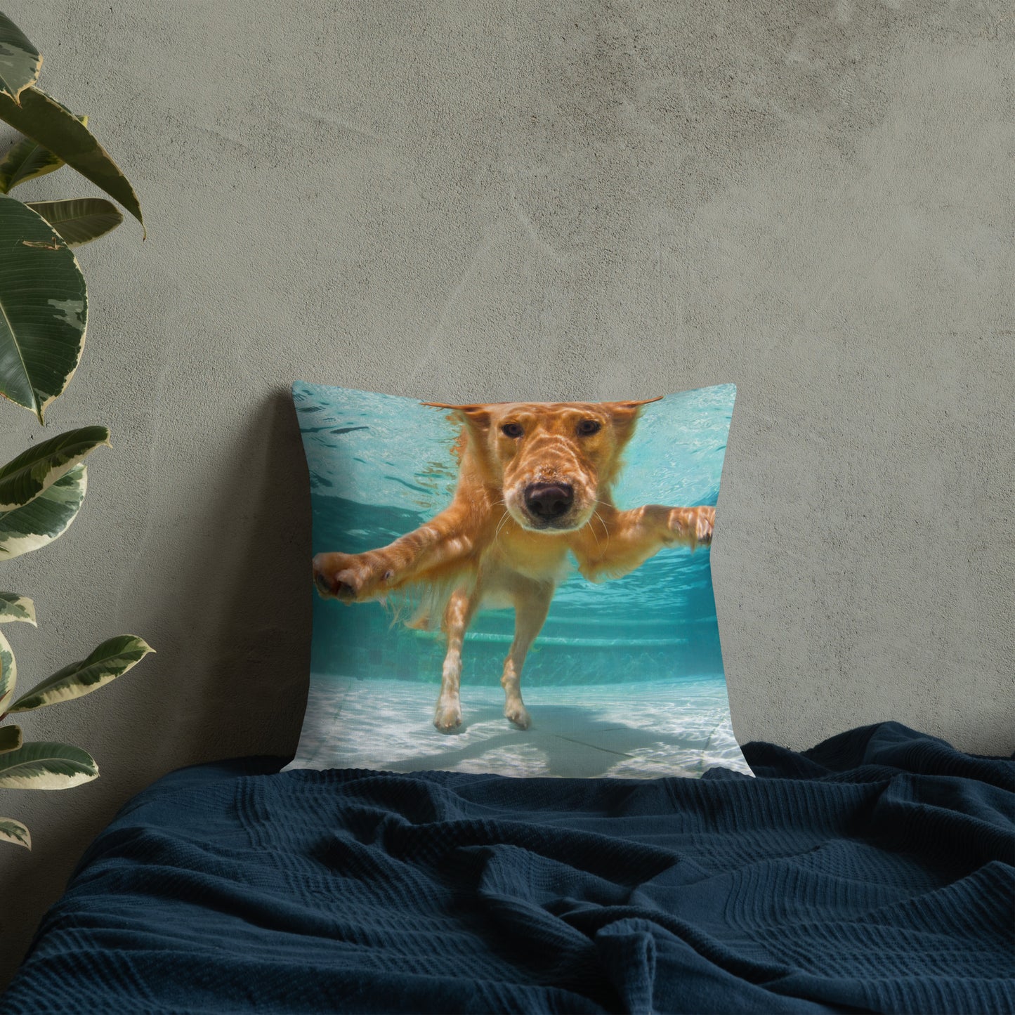 Swimming Labrador Premium Pillow