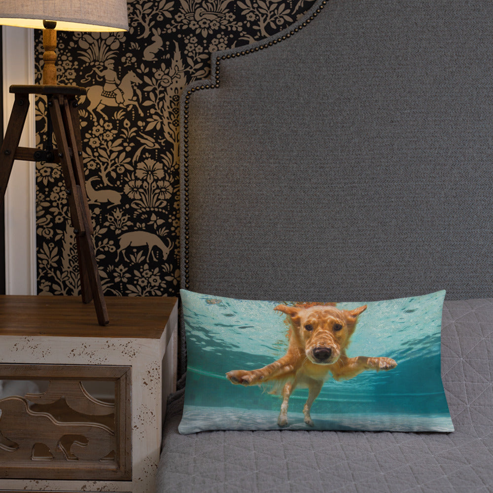 Swimming Labrador Premium Pillow