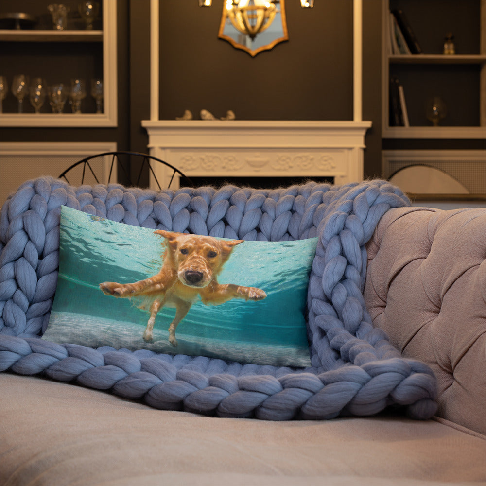 Swimming Labrador Premium Pillow