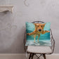 Swimming Labrador Premium Pillow