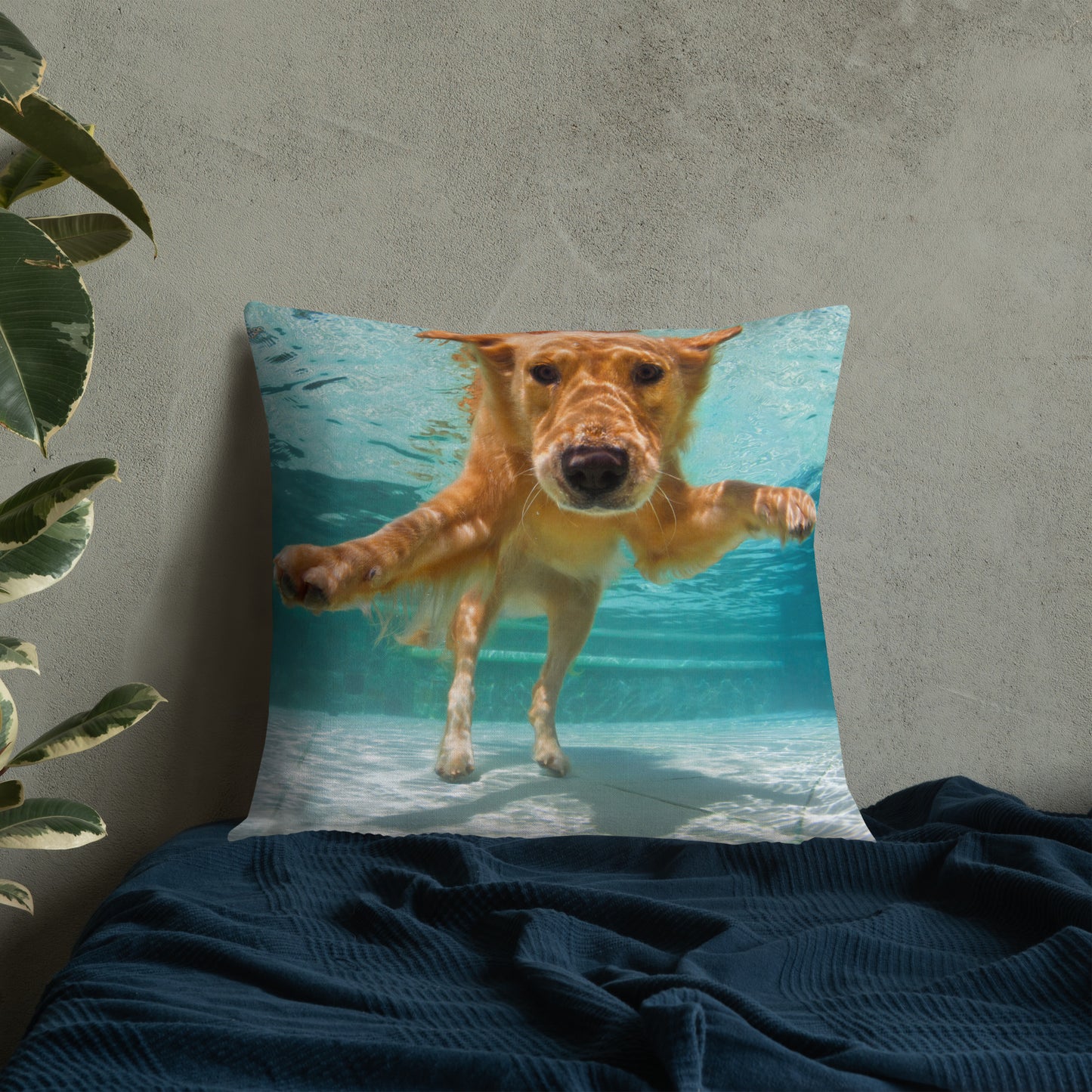 Swimming Labrador Premium Pillow