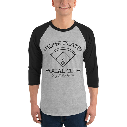 Home Plate Social Club 3/4 sleeve raglan shirt