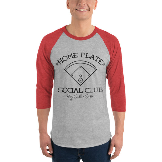 Home Plate Social Club 3/4 sleeve raglan shirt